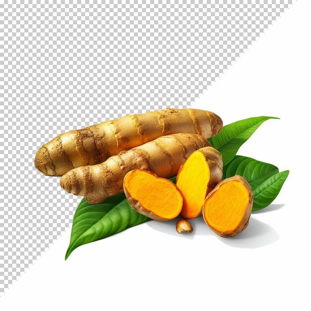 PSD realistic turmeric isolated on transparent background