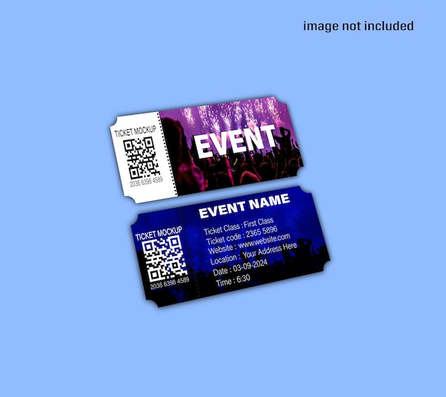 realistic two ticket mockup