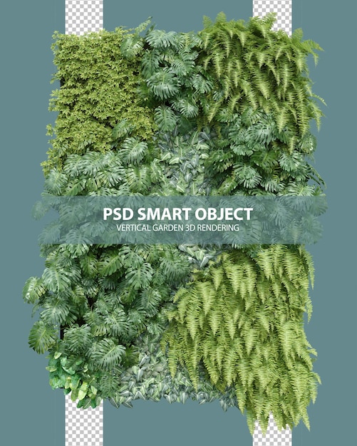 Реалистичный вертикальный сад 3D-рендеринг изолированных объектов
