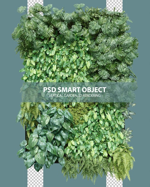 PSD realistic vertical garden 3d rendering of isolated objects