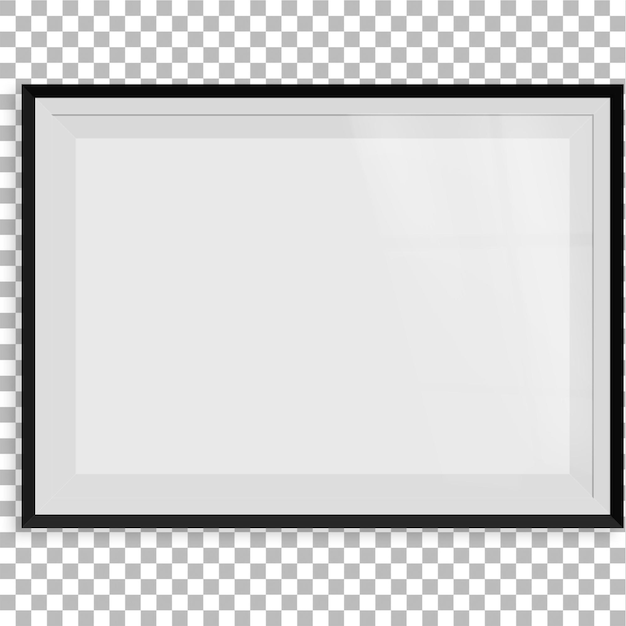 realistic view various photo frame against plain background