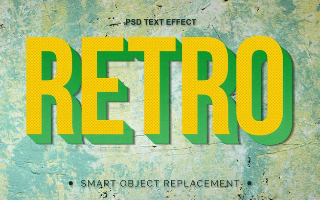 PSD realistic vintage retro texture text effect