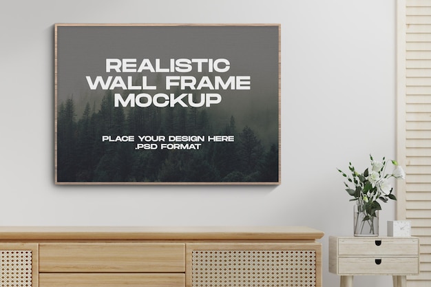 Realistic wall frame mockup template psd format easy to edit