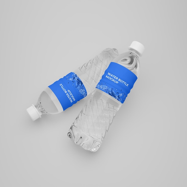 PSD realistic water bottle 3d mockup