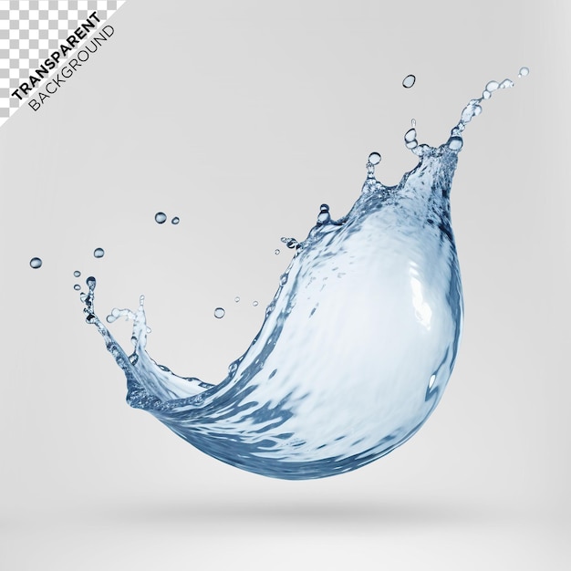 Realistic water splash in transparent background