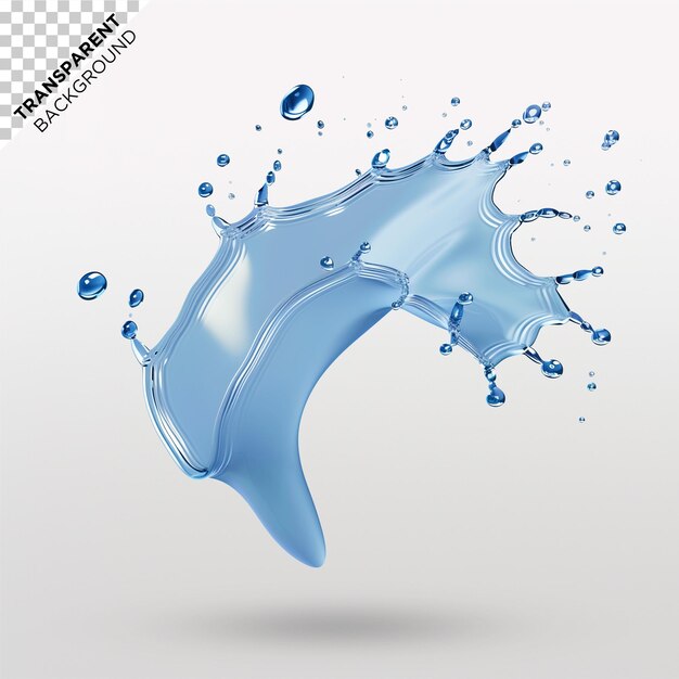 PSD realistic water splash in transparent background