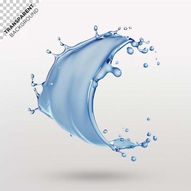 PSD realistic water splash in transparent background