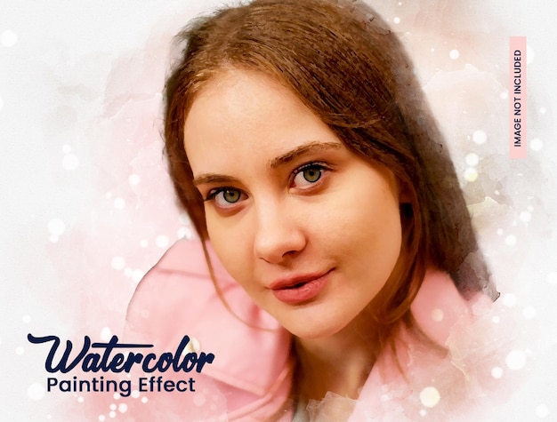 PSD realistic watercolor art painting sketch photo effect
