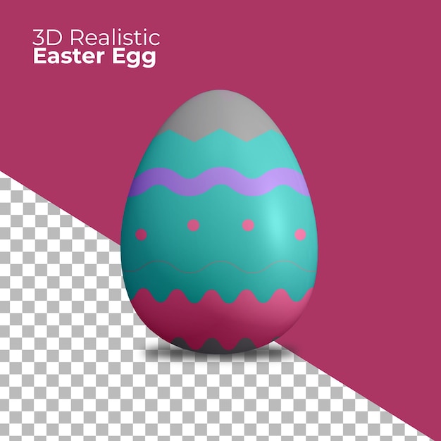 Realistic wave decoration 3d easter egg