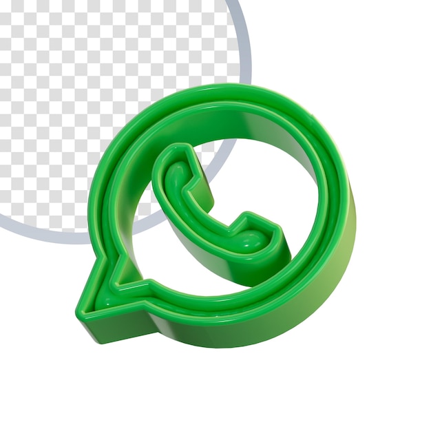 realistic whatsapp sign icon on the white glossy background 3d render concpet for social banner