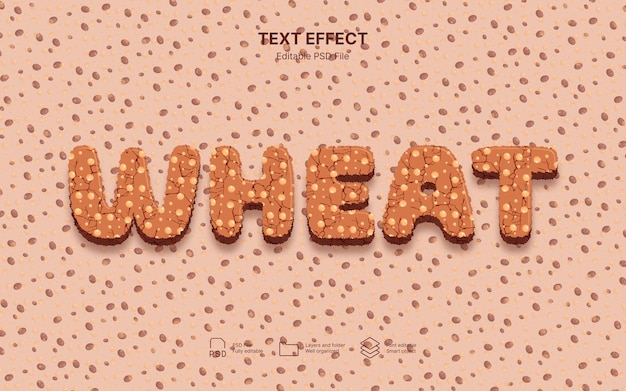 Realistic Wheat Cookies Text Effect