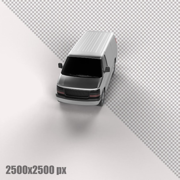 PSD furgone da carico bianco realistico in rendering 3d