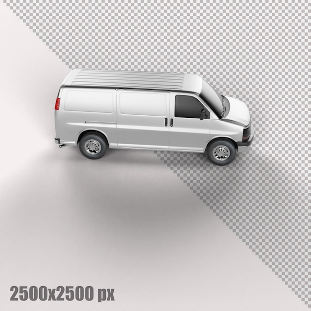 PSD furgone da carico bianco realistico in rendering 3d