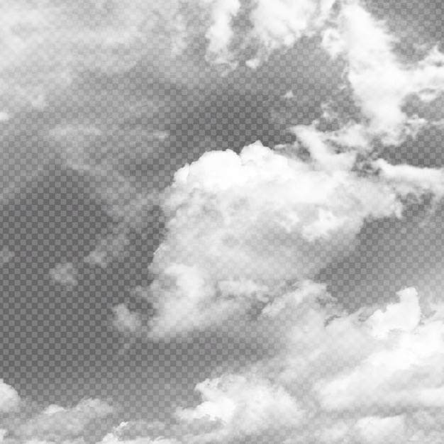 PSD a realistic white cloud is on a transparent background