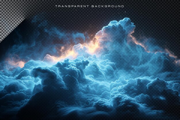 PSD realistic white cloud on transparent background