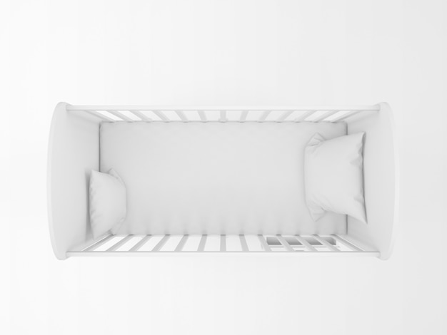 realistic white cradle isolated on white on top view