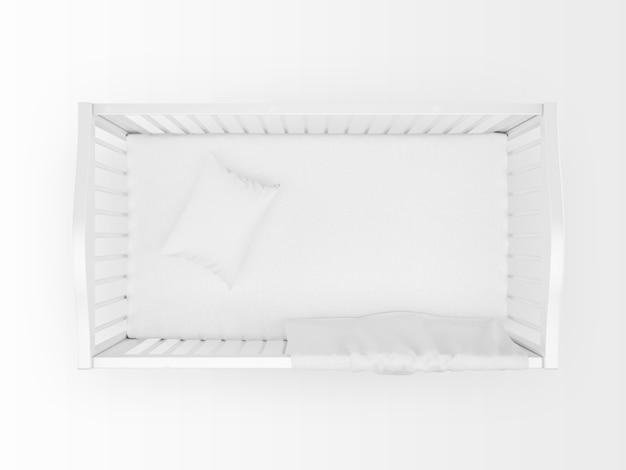 realistic white cradle isolated on white on top view