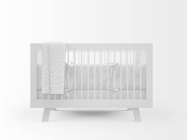 realistic white cradle isolated on white