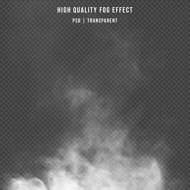 PSD Реалистичный эффект белого туманного дыма изолирован на прозрачном фоне наложение эффекта дыма