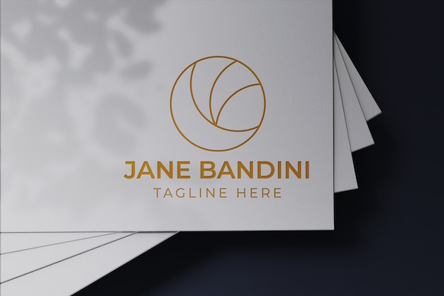 PSD realistic white paper business card mockup