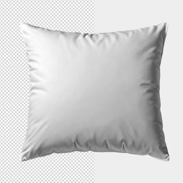 PSD realistic white pillow square shape comfortable cushion for sleep transparent background