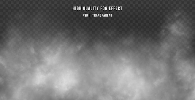 Realistic white smoke with foggy effect isolated on transparent background