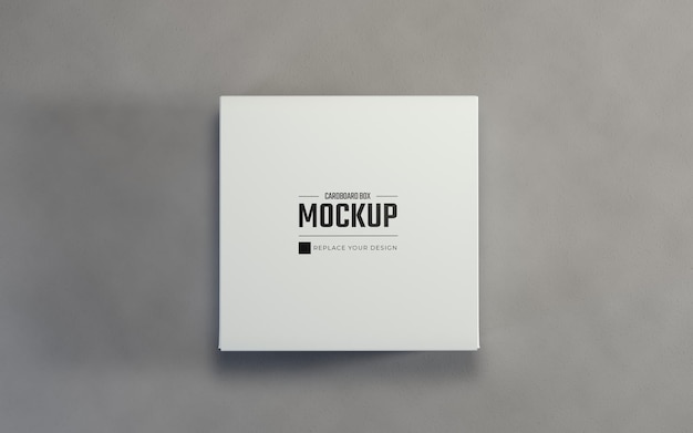 PSD realistic white square cardboard box packaging mockup