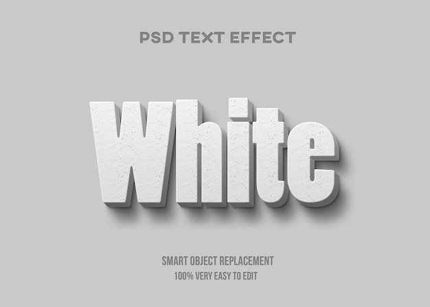 Realistic white text effect template