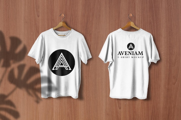 realistic white tshirts mockup back font