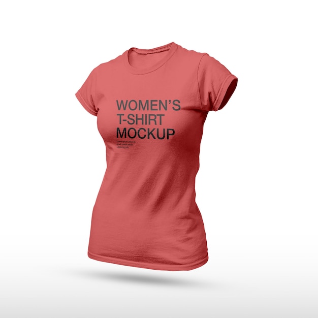 Mockup realistico di t-shirt da donna per mockup di t-shirt 3d