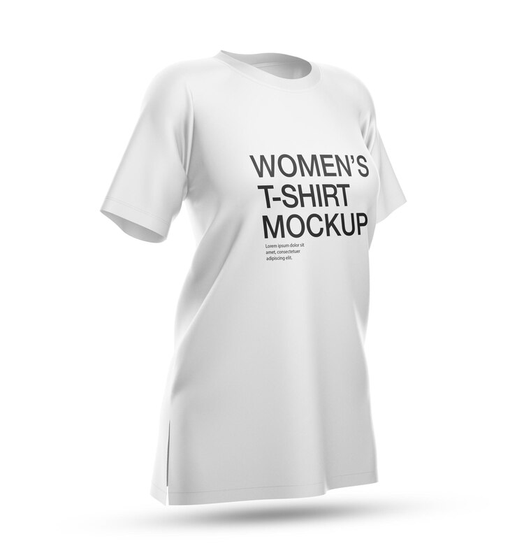 3 d t シャツ モックアップの現実的な女性 t シャツ モックアップ