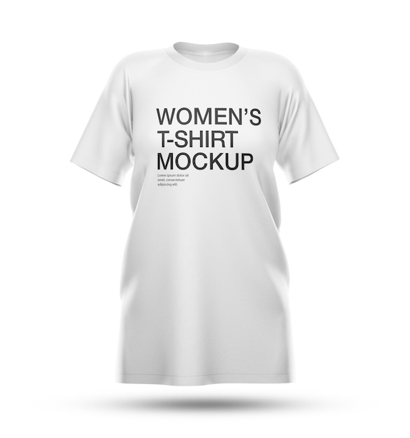 Mockup realistico di t-shirt da donna per mockup di t-shirt 3d