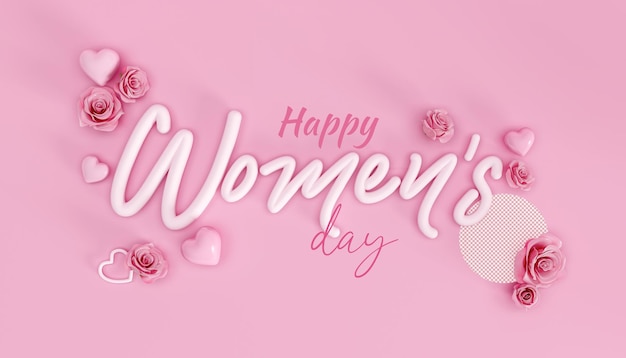 Realistic womens day with flowers background