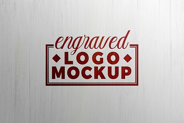 Realistic wood logo mockup design