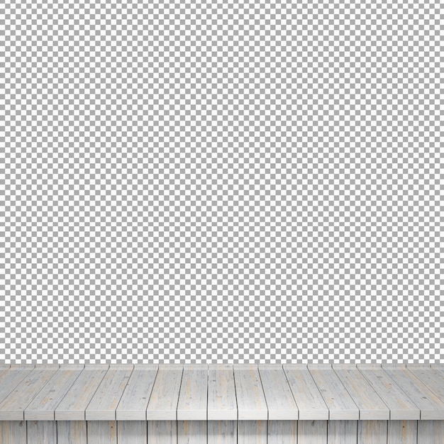 Realistic Wood table top front view 3d render isolated