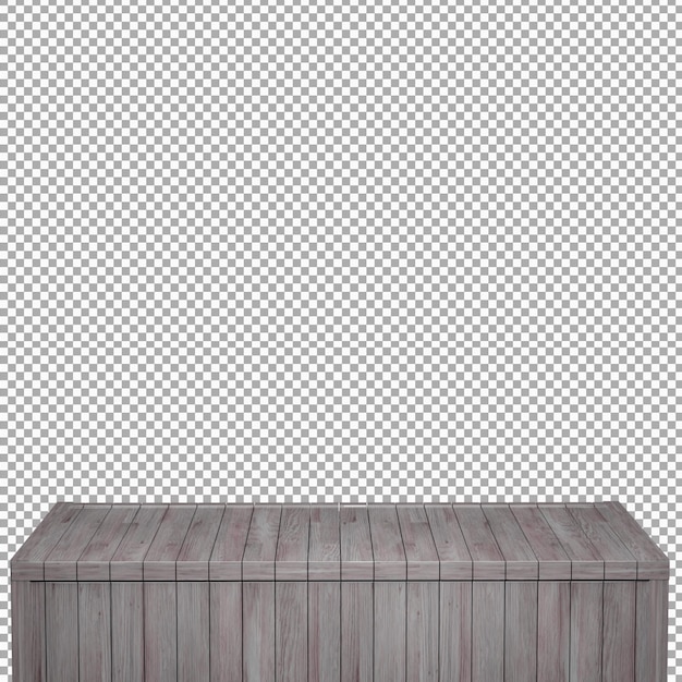 Realistic Wood table Wood Board top front view 3d render isolated