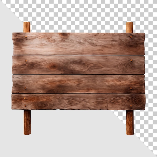 PSD realistic wooden board on transparent background