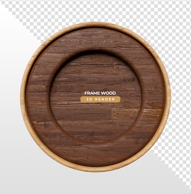 Realistic wooden frame with transparent background