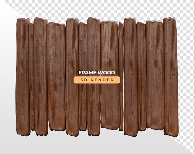 PSD realistic wooden frame with transparent background