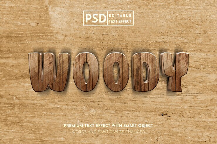 Realistic Woody Editable Text Effect