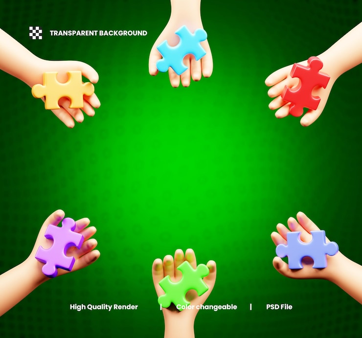 PSD realistic world autism awareness day 3d illustration or world autism awareness day 3d icon