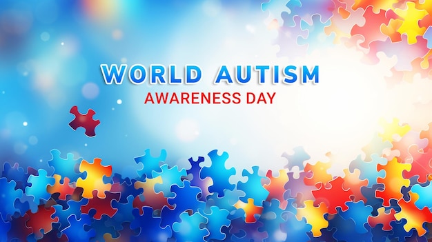 PSD realistic world autism awareness day background psd