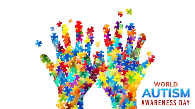 PSD realistic world autism awareness day banner and background psd