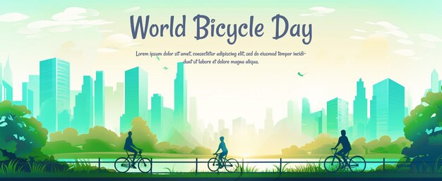 PSD realistic world bicycle day design