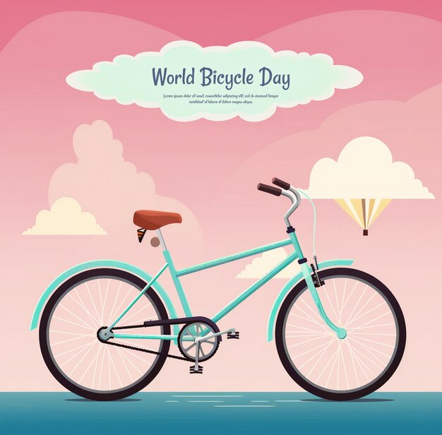 PSD realistic world bicycle day design