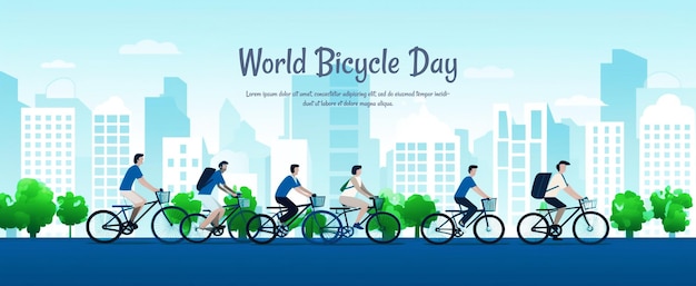 PSD realistic world bicycle day design