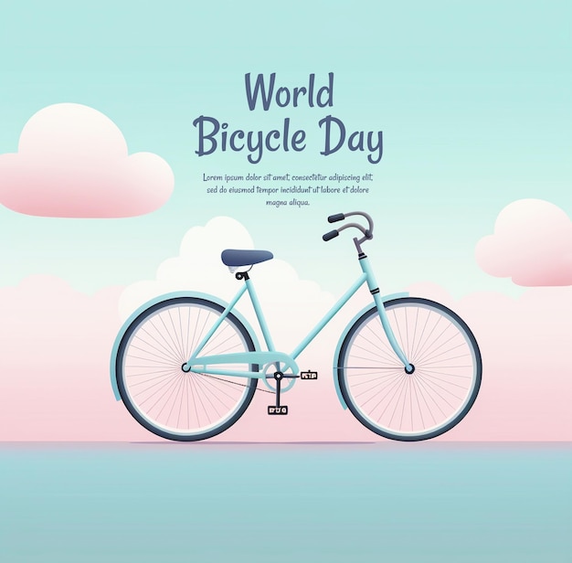 PSD realistic world bicycle day design
