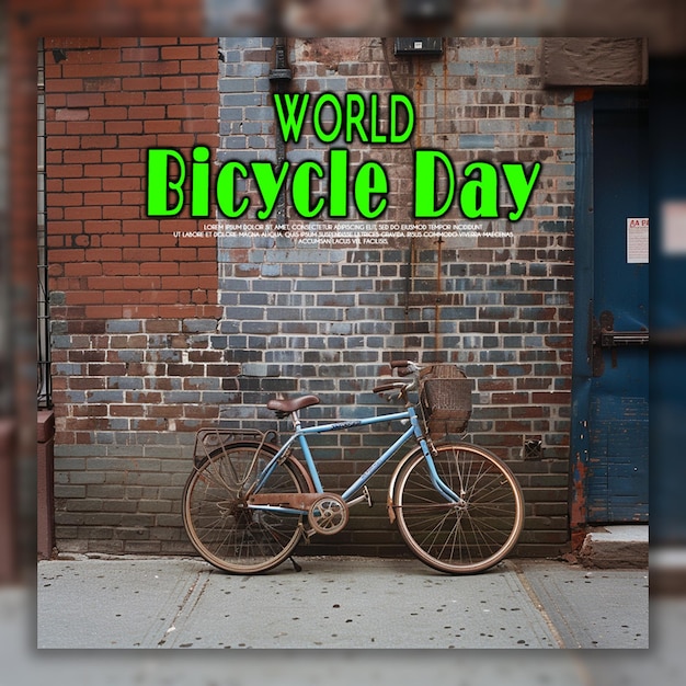 PSD realistic world car free day world bicycle day background