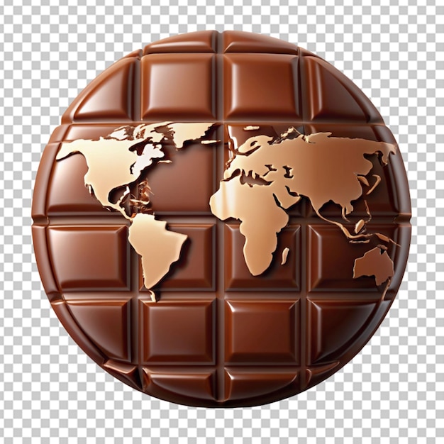 PSD realistic world chocolate day transparent background
