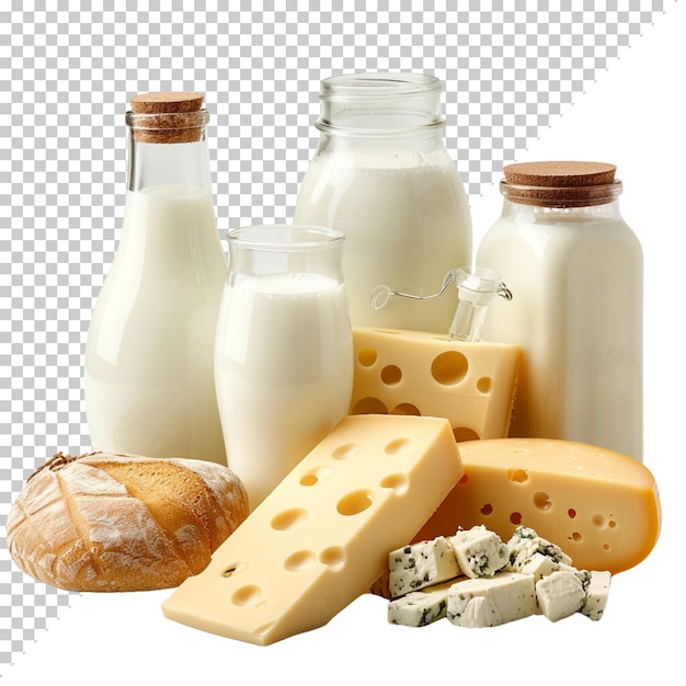 PSD 世界牛乳デー - 透明な背景に隔離された牛乳製品